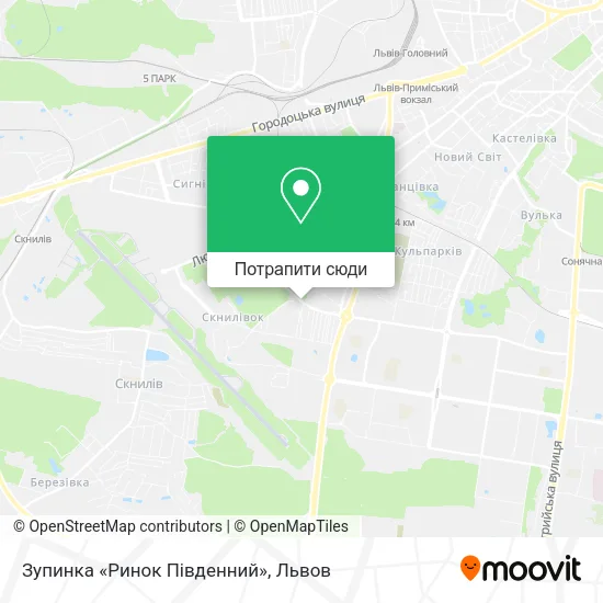 Карта Зупинка «Ринок Південний»