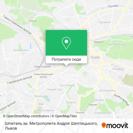 Карта Шпиталь ім. Митрополита Андрія Шептицького