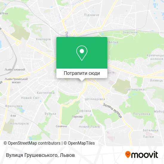 Карта Вулиця Грушевського