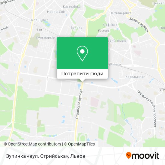 Карта Зупинка «вул. Стрийська»