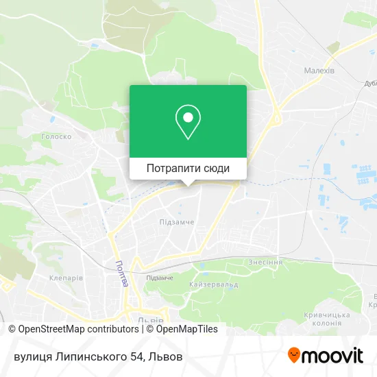 Карта вулиця Липинського 54