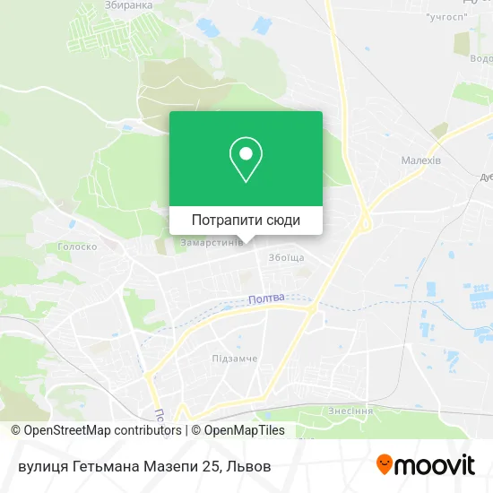 Карта вулиця Гетьмана Мазепи 25