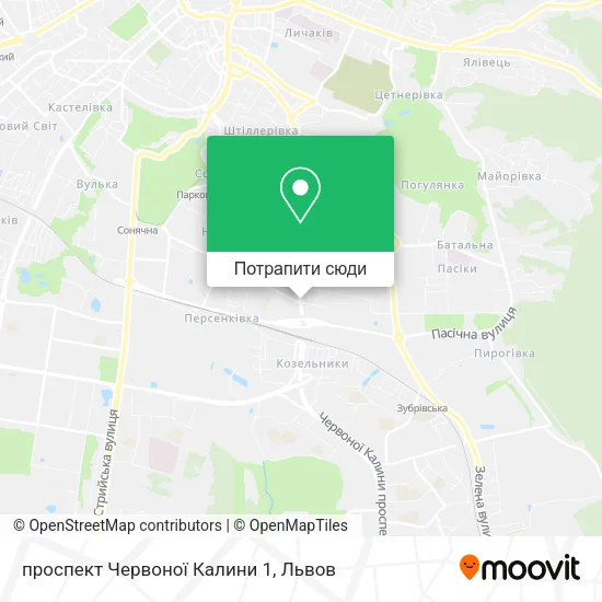 Карта проспект Червоної Калини 1