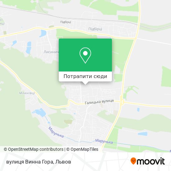 Карта вулиця Винна Гора