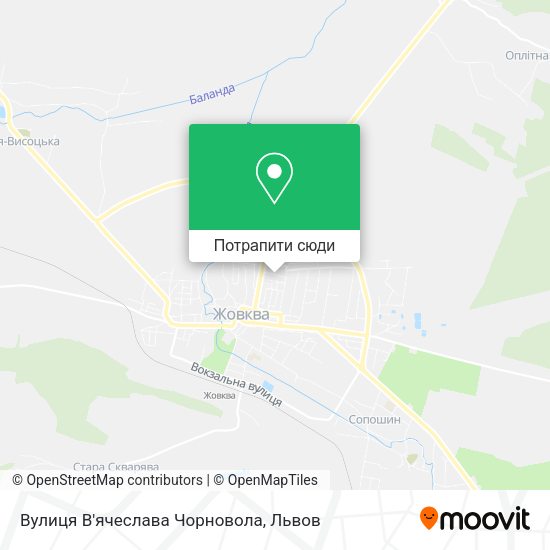 Карта Вулиця В'ячеслава Чорновола