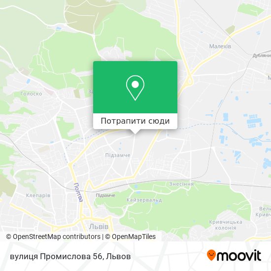 Карта вулиця Промислова 56