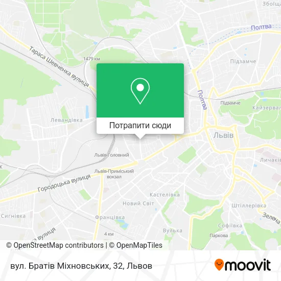 Карта вул. Братів Міхновських, 32