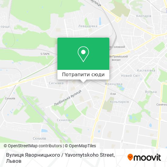 Карта Вулиця Яворницького / Yavornytskoho Street