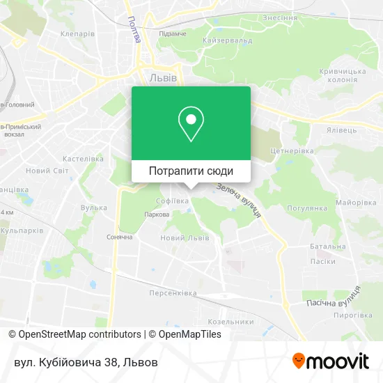 Карта вул. Кубійовича 38
