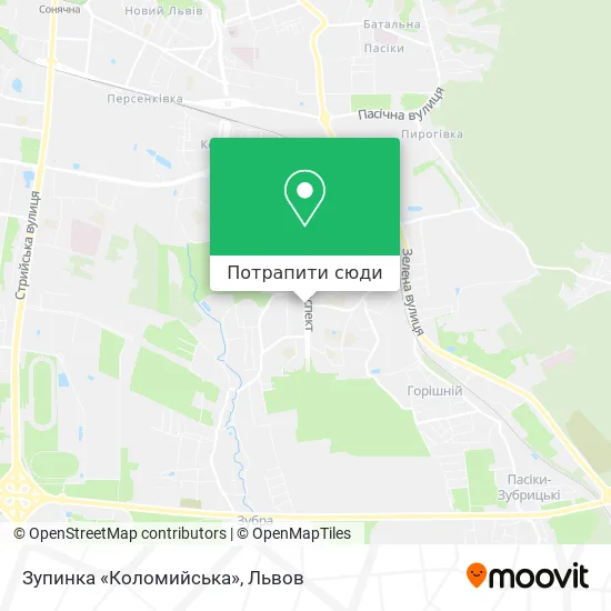 Карта Зупинка «Коломийська»
