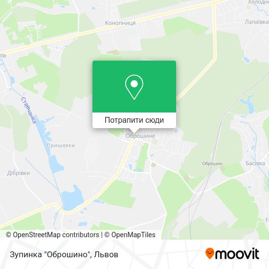 Карта Зупинка "Оброшино"