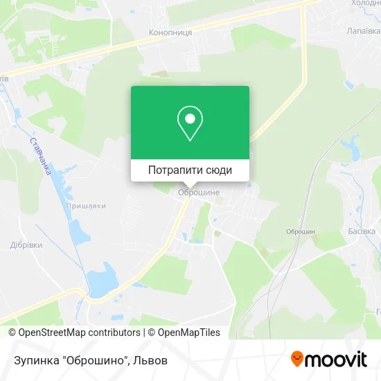 Карта Зупинка "Оброшино"