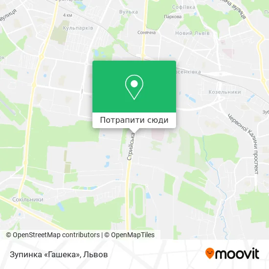 Карта Зупинка «Гашека»