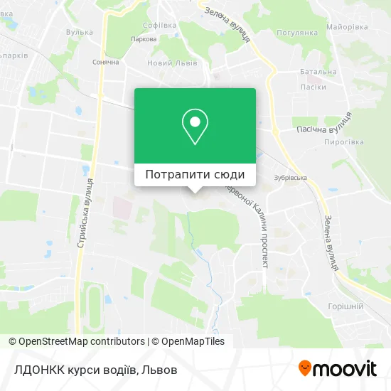 Карта ЛДОНКК курси водіїв