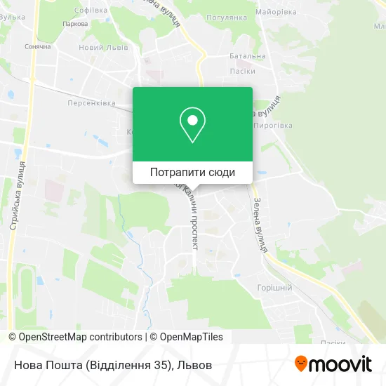 Карта Нова Пошта (Відділення  35)