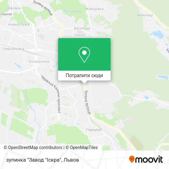 Карта зупинка "Завод "Іскра"