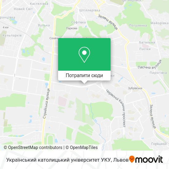 Карта Український католицький університет УКУ