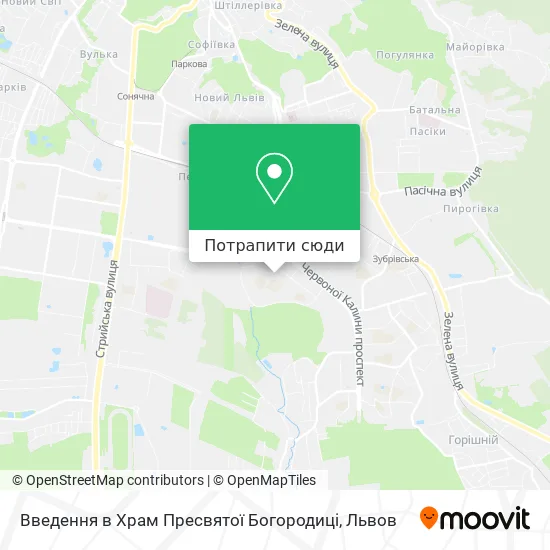 Карта Введення в Храм Пресвятої Богородиці