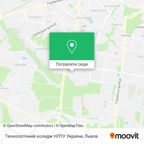 Карта Технологічний коледж НЛТУ України