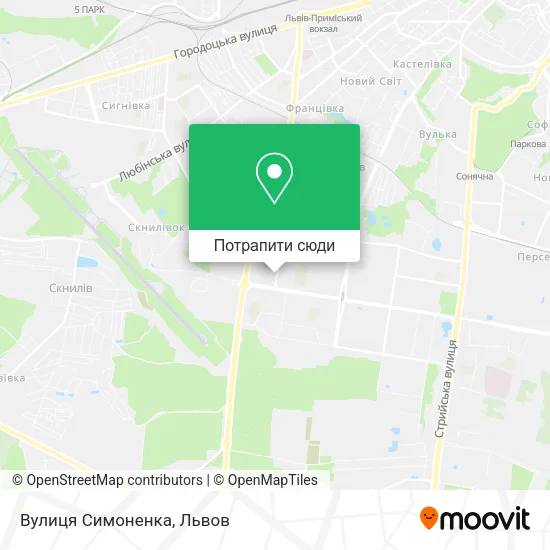 Карта Вулиця Симоненка