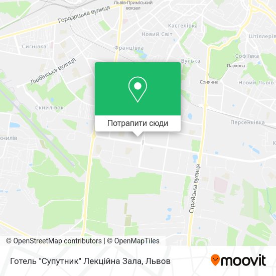 Карта Готель "Супутник" Лекцiйна Зала