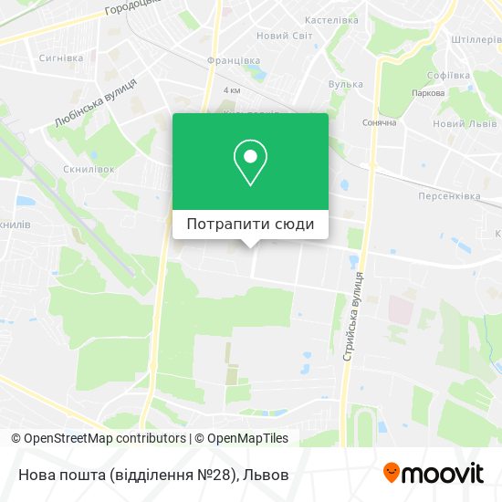 Карта Нова пошта (відділення №28)