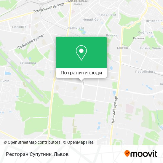 Карта Ресторан Супутник