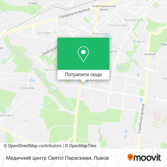 Карта Медичний центр Святої Параскеви