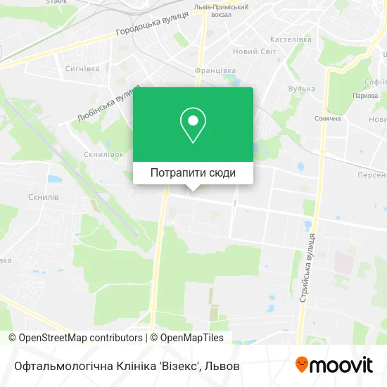 Карта Офтальмологічна Клініка 'Візекс'