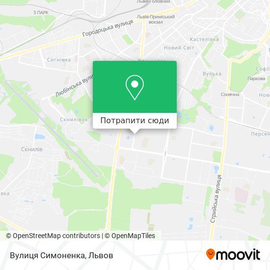 Карта Вулиця Симоненка