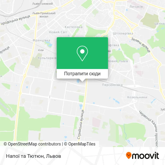 Карта Напої та Тютюн