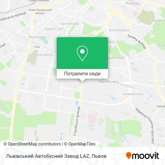 Карта Львівський Автобусний Завод LAZ