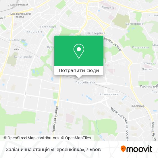 Карта Залізнична станція «Персенківка»
