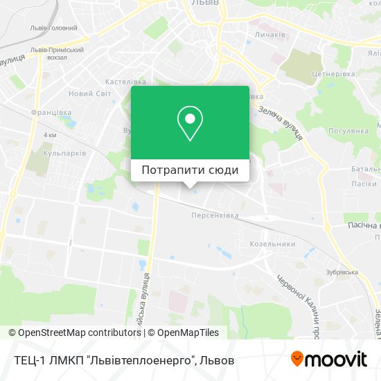 Карта ТЕЦ-1 ЛМКП "Львівтеплоенерго"