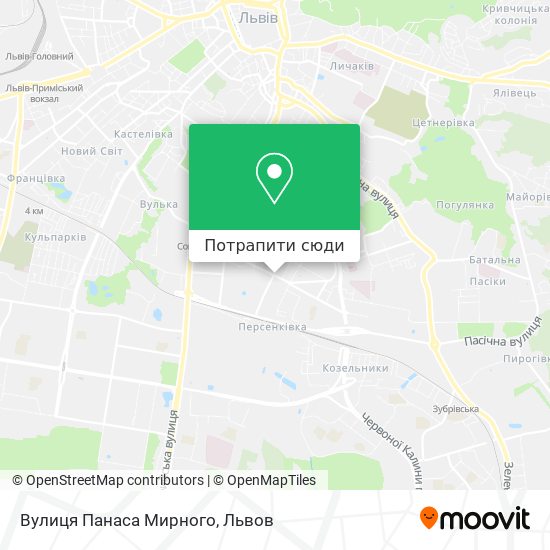 Карта Вулиця Панаса Мирного