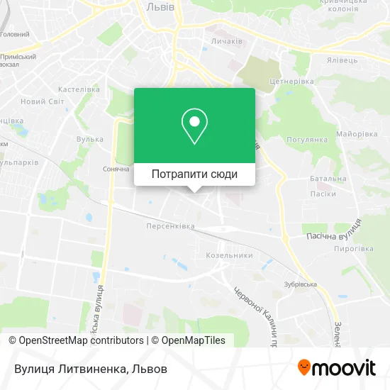 Карта Вулиця Литвиненка