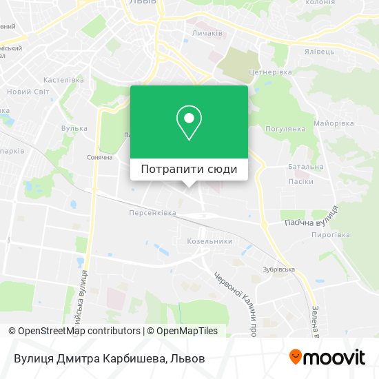 Карта Вулиця Дмитра Карбишева