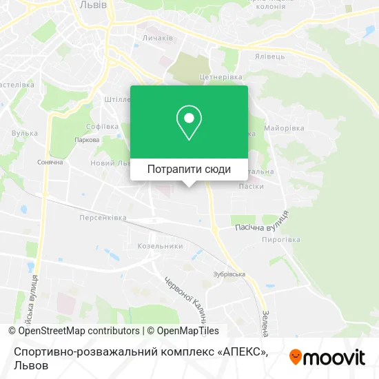 Карта Спортивно-розважальний комплекс «АПЕКС»