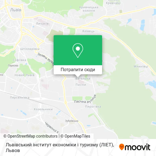 Карта Львівський інститут економіки і туризму (ЛІЕТ)
