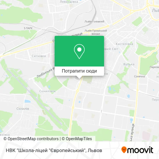 Карта НВК "Школа-ліцей "Європейський"