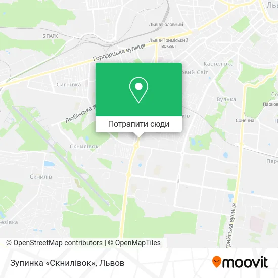 Карта Зупинка «Скнилівок»