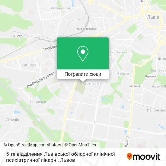Карта 5-те відділення Львівської обласної клінічної психіатричної лікарні