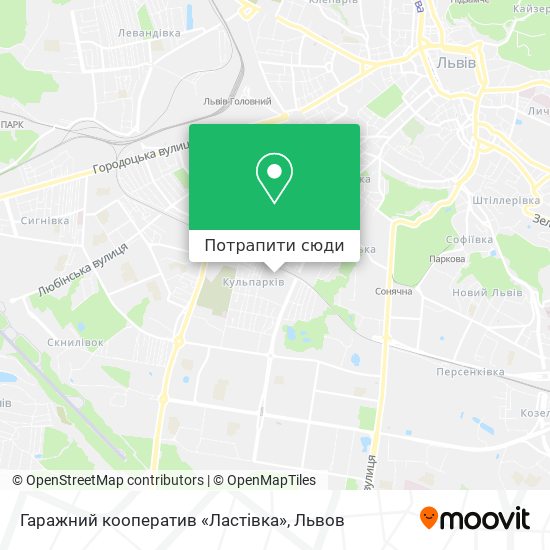 Карта Гаражний кооператив «Ластівка»