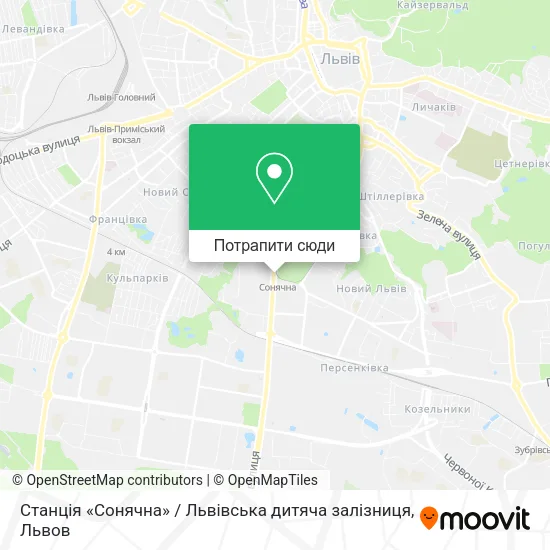 Карта Станція «Сонячна» / Львівська дитяча залізниця