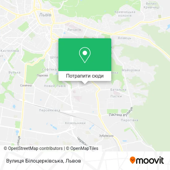 Карта Вулиця Білоцерківська