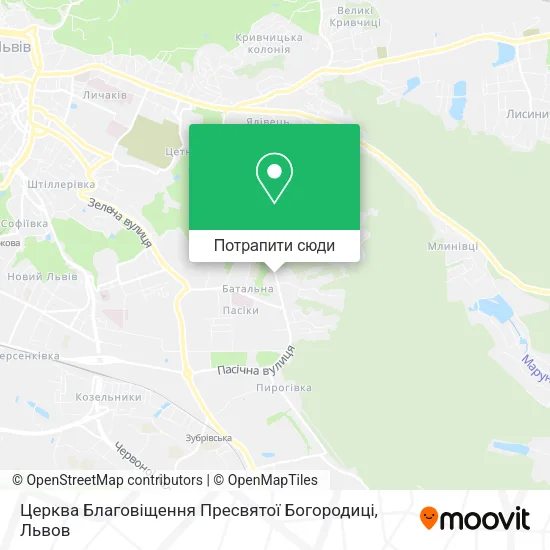 Карта Церква Благовіщення Пресвятої Богородиці
