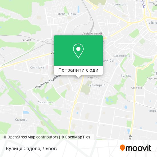 Карта Вулиця Садова