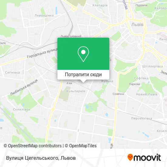 Карта Вулиця Цегельського