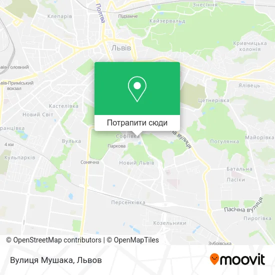 Карта Вулиця Мушака