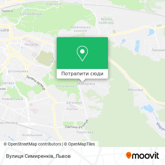 Карта Вулиця Симиренків